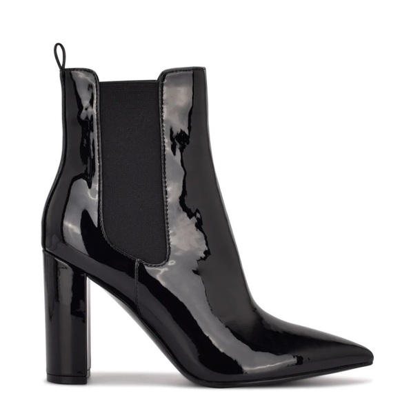 Black Patent Leather Ankle Boots - Picture 1 of 13